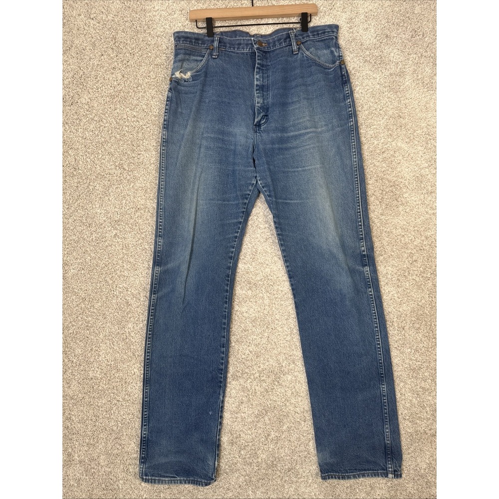 Wrangler Jeans Mens 38X36 CowBoy Cut Original Fit Solid Blue Denim Pants